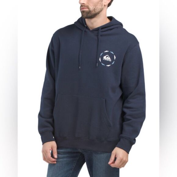 Quicksilver M Navy White Logo Clean Sweep Hoodie - Picture 1 of 6